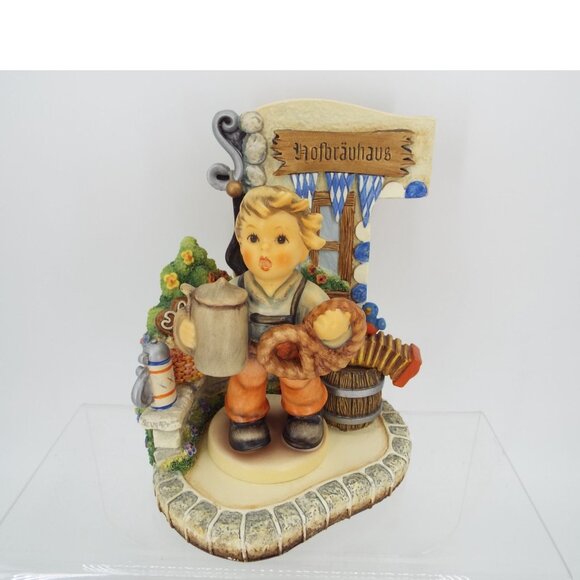 Goebel Bavarian Biergarten Hummelscape 1016-D with Pretzel Boy Figurine - Picture 1 of 16